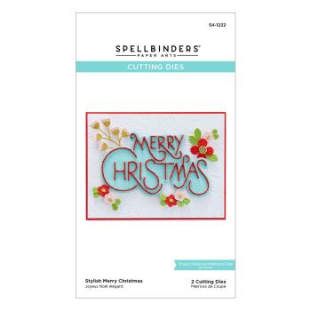 Spellbinders Dies "Stylish Merry Christmas Etched" Stanzschablonen