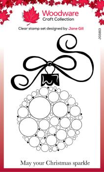 Woodware - Clear Stamps - Big Bubble Bauble Curly Ribbon  - Stempel 