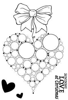 Woodware - Clear Stamps - Big Bubble Bauble Heart  - Stempel 