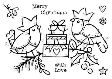 Woodware - Clear Stamps - Robin Party  - Stempel 