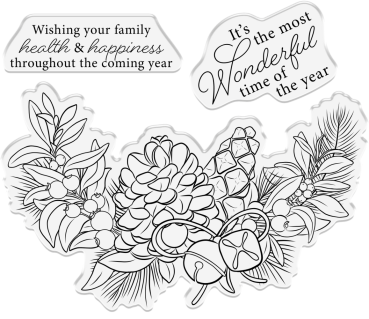 Crafters Companion - Stamp & Dies -Wonderful Time  - Stempel & Stanze 