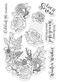 Crafters Companion - Winter Roses  - Clear Stamps