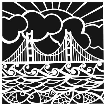 The Crafters Workshop - Stencil - Golden Gate  - 6x6" - Schablone