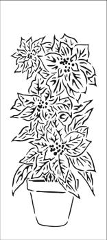 The Crafters Workshop -Slimline Stencil - Potted Poinsettia  - 4x9" - Schablone