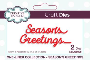 Creative Expressions - Paper Cuts Craft Dies -  One-liner Collection - Seasons Greetings - Stanze