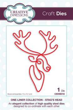 Creative Expressions - Paper Cuts Craft Dies -  One-liner Collection - Stag's Head  - Stanze