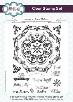 Creative Expressions - Clear Stamp A5 - Tea Bag Folding Fest - Stempel