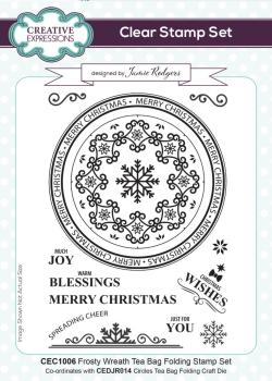 Creative Expressions - Clear Stamp A5 - Tea Bag Folding Frosty Wreath - Stempel