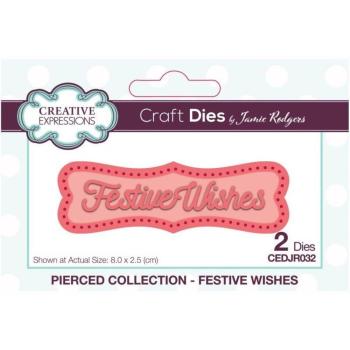 Creative Expressions - Craft Dies -  Pierced Festive Wishes  - Stanze