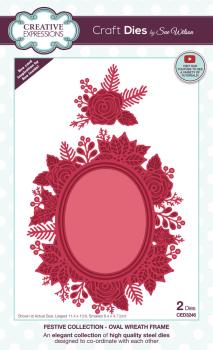 Creative Expressions - Craft Dies -  Festive Oval Wreath Frame  - Stanze