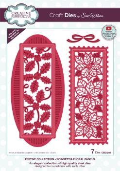 Creative Expressions - Craft Dies -  Festive Poinsettia Floral Panels - Stanze