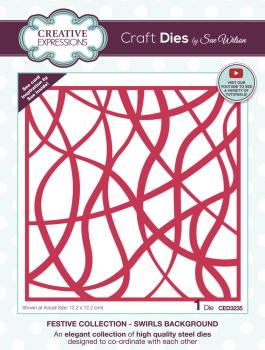 Creative Expressions - Craft Dies -  Festive Swirls Background  - Stanze