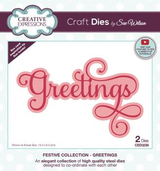 Creative Expressions - Craft Dies -  Festive Greetings  - Stanze