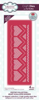 Creative Expressions - Craft Dies -  Festive Heart Scalloped Border - Stanze