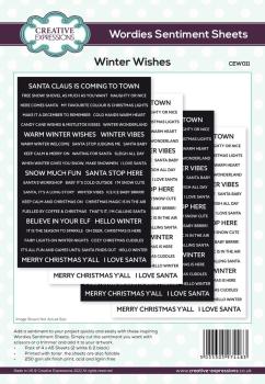 Creative Expressions - Embesllishment - Wordies Sentiment Sheets 6x8 Inch Winter Wishe