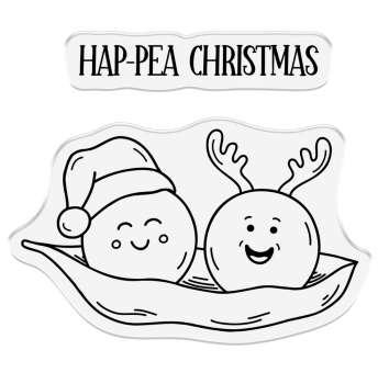 Crafters Companion -  Hap-pea Christmas - Clear Stamps