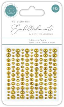 Craft Consortium - Enamel Dots - " Adhesive Pearls Gold " - Klebeperlen