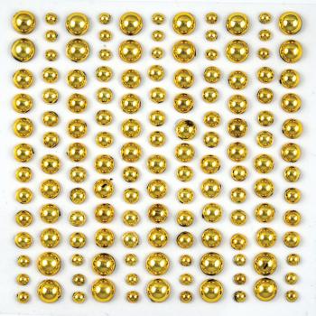 Craft Consortium - Enamel Dots - " Adhesive Pearls Gold " - Klebeperlen