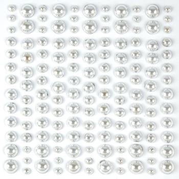 Craft Consortium - " Adhesive Pearls Silver  " - Klebeperlen