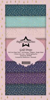 Paper Favourites - "  Gold Drops  " - Slim Paper Pack - 3x8 Inch 