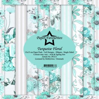 Paper Favourites - "  Turquoise Floral  " - Paper Pack - 6x6 Inch