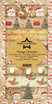 Paper Favourites - "  Vintage Christmas  " - Slim Paper Pack - 3x8 Inch 
