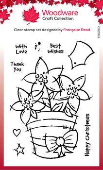 Woodware - Clear Stamps - Potted Poinsettias  - Stempel 