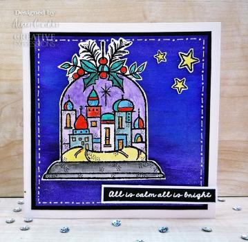 Woodware - Clear Stamps - Silent Night Globe  - Stempel 