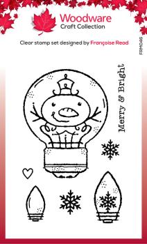 Woodware - Clear Stamps - Snowman Light Bulb  - Stempel 