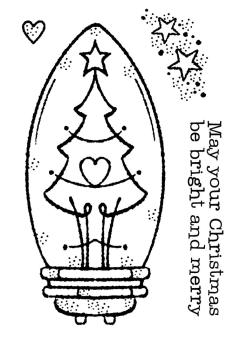 Woodware - Clear Stamps - Tree Light Bulb  - Stempel 