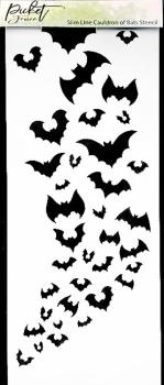 Picket Fence Studios - Stencil - "Slim Line Cauldron of Bats" - Schablone