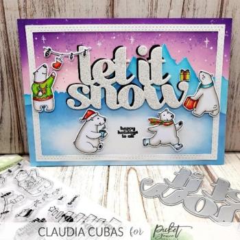 Picket Fence Studios - Clear Stamp - "A Polar Bear Christmas " - Stempel 