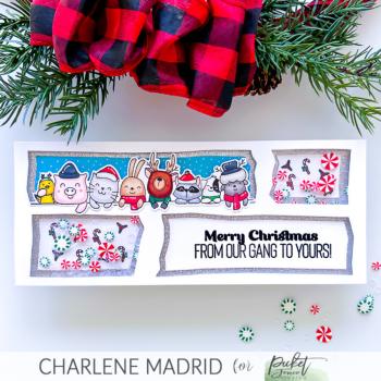 Picket Fence Studios - Clear Stamp - "An Animal Crackers Christmas Hello " Stempel 