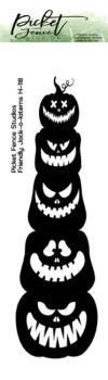 Picket Fence Studios - Clear Stamp - "Friendly Jack-o-Laterns " - Stempel 