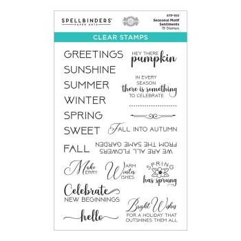 Spellbinders Stempelset - "Seasonal Motif Sentiments" - Silikonstempel