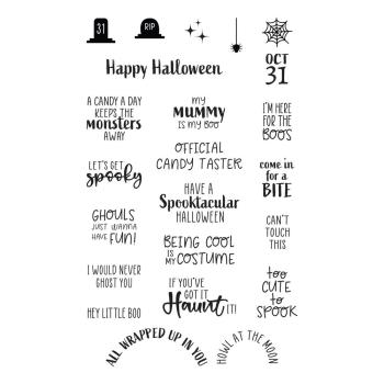 Spellbinders Stempelset - "Boo Dance Party Sentiments" - Silikonstempel