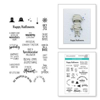 Spellbinders Stempelset - "Boo Dance Party Sentiments" - Silikonstempel