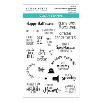 Spellbinders Stempelset - "Boo Dance Party Sentiments" - Silikonstempel