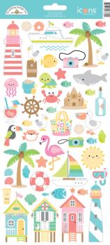 Doodlebug Design - Sticker - "Seaside Summer" - Aufkleber