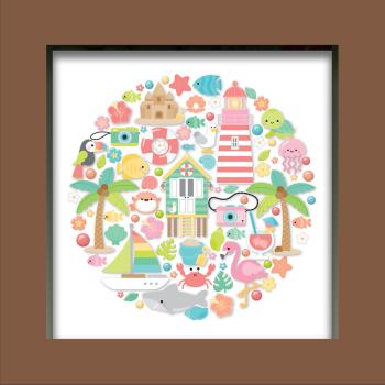 Doodlebug Design "Seaside Summer Shadow Box Insert Kit" 