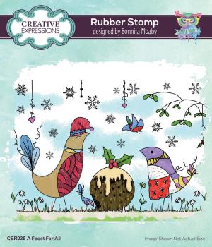 Creative Expressions - Rubber Stamp -  A Feast For All  - Gummistempel