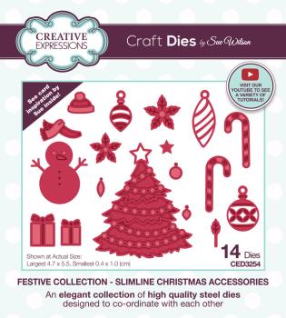 Creative Expressions - Craft Dies - Slimline Christmas Accessories - Stanze