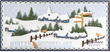 Marianne Design Creatables - Dies - Snowy Signpost & Fence  - Präge - und Stanzschablone 