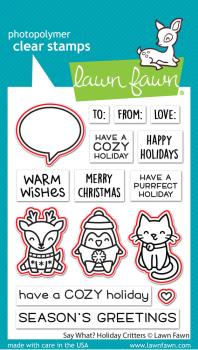 Lawn Fawn Craft Dies - "Say What? Holiday Critters" - Stanzen