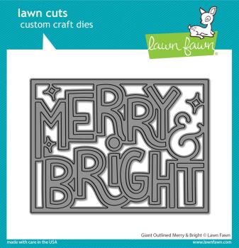 Lawn Fawn Craft Dies - "Giant Outlined Merry & Bright" - Stanzen