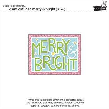 Lawn Fawn Craft Dies - "Giant Outlined Merry & Bright" - Stanzen