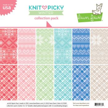 Lawn Fawn 12x12 " Knit Picky Winter" Collection Pack