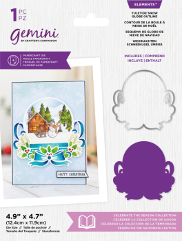 Gemini - Dies -  Yuletide Snow Globe Outline  - Stanze - Weihnachten Schneekugel Umriss