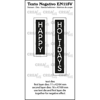 Crealies - Craft Die - Texto Negativo Happy Holidays - Stanzschablone 