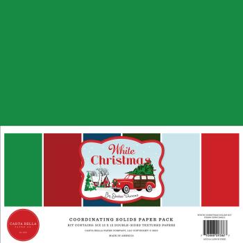 Carta Bella "White Christmas" 12x12" Coordinating Solids Paper Pack - Cardstock